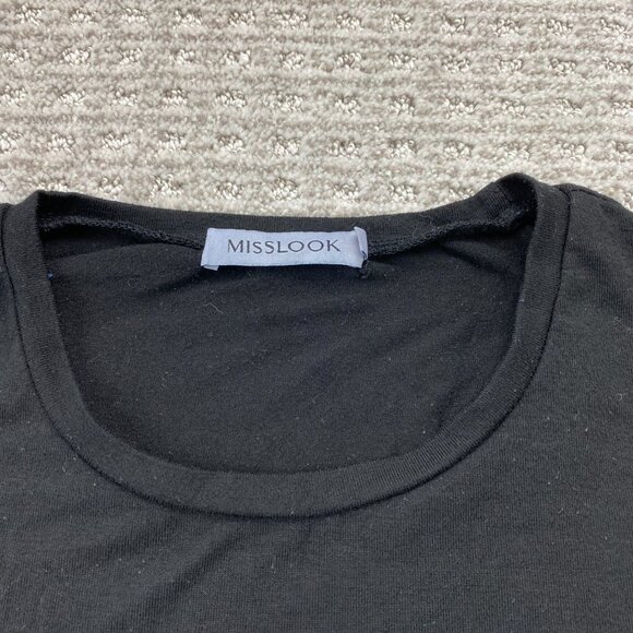 MISSLOOK Tank Top Women Size 3XL Black Graphic Print Sleeveless Tee Shirt - Picture 3 of 7